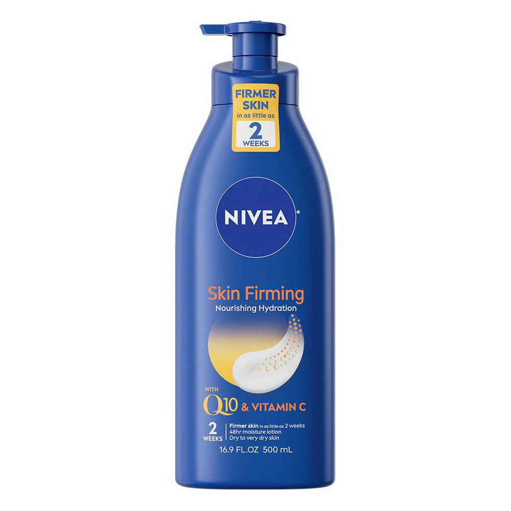 Nivea Nourishing Skin Firming Body Lotion with Pump, Q10 and Vitamin C, 16.9 Oz
